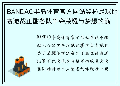 BANDAO半岛体育官方网站奖杯足球比赛激战正酣各队争夺荣耀与梦想的巅峰对决